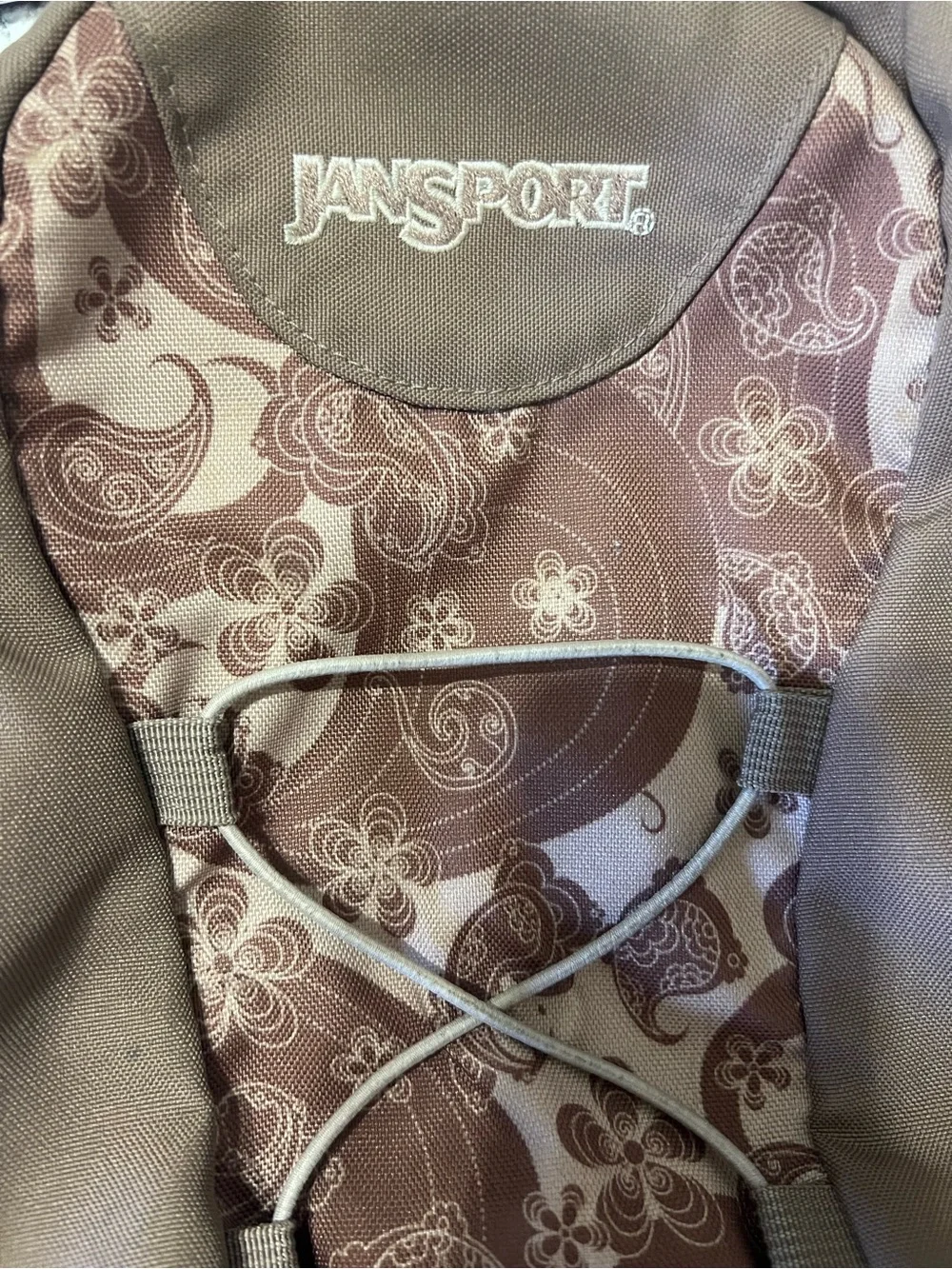 Jansport Brown Floral Accent Backpack